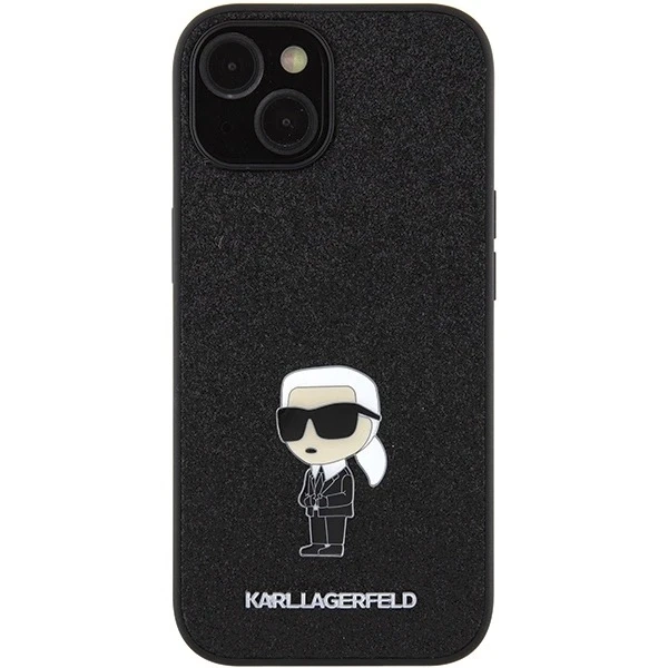 Etui Karl Lagerfeld KLHCP15SGKNPSK для iPhone 15 6.1" czarny/чорний твердий чохол з фіксованим блиском Ikonik Logo Metal Pin