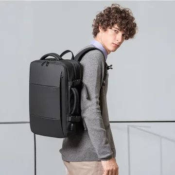 Водонепроникний рюкзак Bange для ноутбука 15.6", city traveler, 45х30х16 см, для роботи, літака, чоловічий, жіночий, з USB портом Чорний
