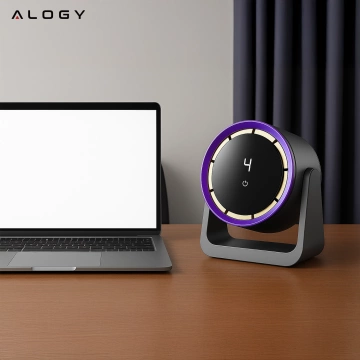 Stolní ventilátor stojící ventilátor malé oběhové čerpadlo s klipem bezdrátové ruční 500mAh USB-C Alogy White