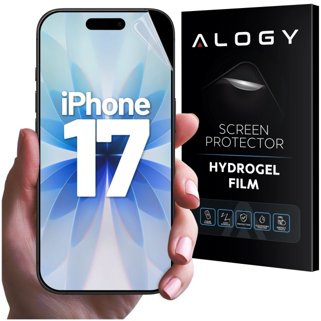 Folia hydrożelowa do Apple iPhone 17 – elastyczna ochrona ekranu, samoregeneracja, pełne dopasowanie i wysoka przejrzystość – Alogy Hydrogel Film™