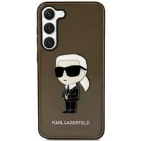 Ochranné puzdro na telefón Karl Lagerfeld KLHCS23SHNIKTCK pre Samsung Galaxy S23 S911 čierne/čierne pevné puzdro Ikonik Karl Lagerfeld