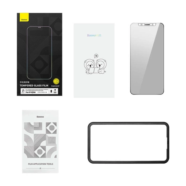 Tempered glass with 0.3mm Baseus privacy filter for iPhone 11/XR