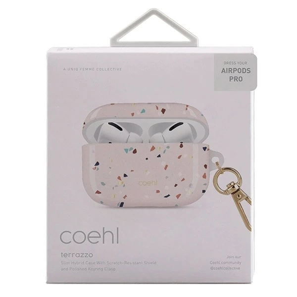 Захисний чохол для навушників UNIQ Coehl Terrazzo для Apple AirPods Pro pink/blush pink