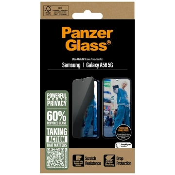 Загартоване скло для Samsung Galaxy A56 5G PanzerGlass Ultra-Wide Fit Privacy