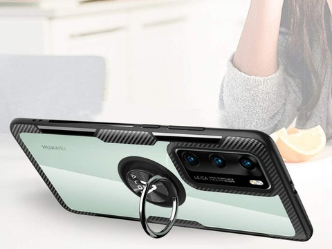 Etui Alogy Ring Holder Clear Armor für Huawei P40 schwarz