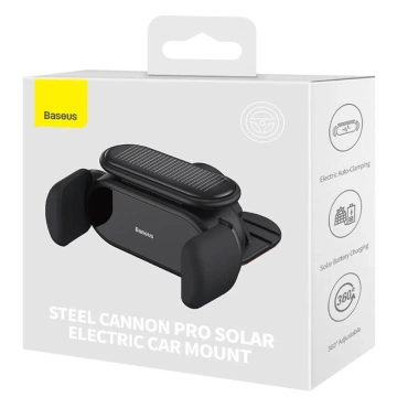 Baseus Steel Cannon Pro Elektroautohalterung mit Solarladegerät (schwarz)