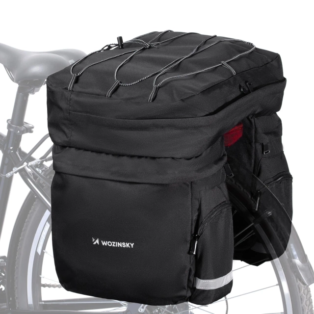 Wozinsky 60L roomy bike rack bag (rain cover included) black (WBB13BK)