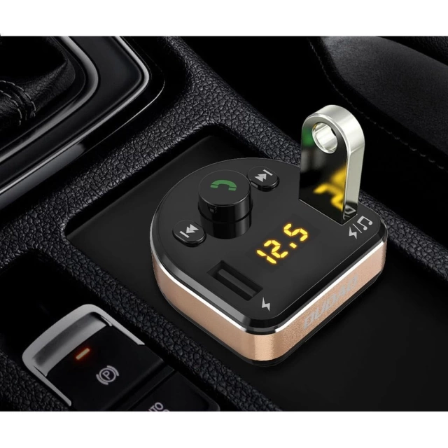 Dudao FM Transmitter Bluetooth nabíjačka do auta MP3 3.1 A 2x USB čierna (R2Pro čierna)