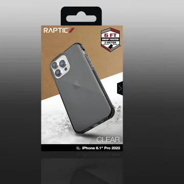Raptic Clear Case for iPhone 14 Pro armored cover gray