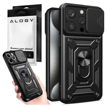 Case for Apple iPhone 16 Pro armored Slide Case Ring camera protection housing Camshield Alogy black