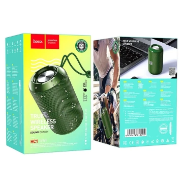 Głośnik Bluetooth Hoco HC1 5W Ciemnozielony FM USB AUX TF 4h