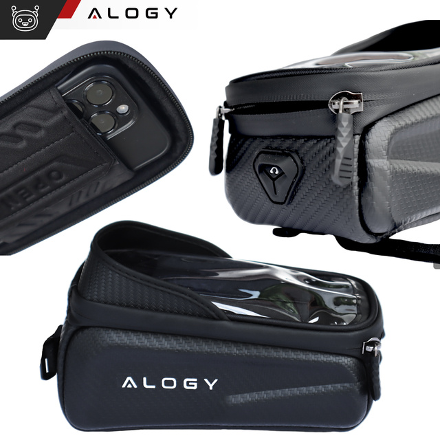 Велосипедна сумка чохол для телефону 6.7 дюймів сумка тримач для рами велосипеда 2л Чорний Інструменти Мультитул ключі 16в1 Alogy