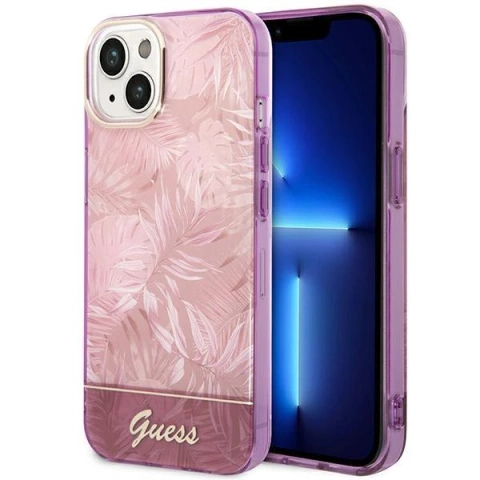 Чохол Guess GUHCP14MHGJGHP для Apple iPhone 14 Plus 6.7" pink/pink hardcase Jungle Collection