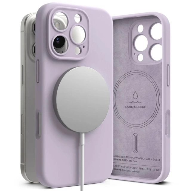 Magnetické silikonové pouzdro Ringke MagSafe pro iPhone 16 Pro Max pouzdro Purple