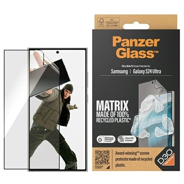Гібридне скло для Samsung Galaxy S24 Ultra PanzerGlass Ultra-Wide Fit Matrix