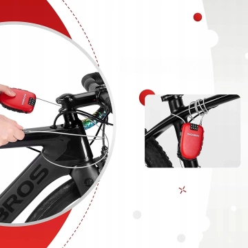 Rockbros 32420981001 Bike Lock with Retractable Cable - Red