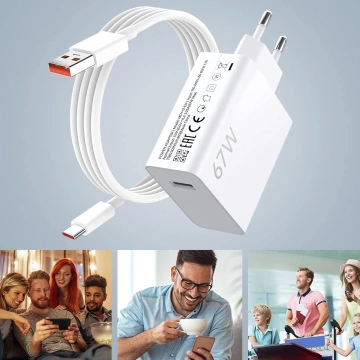 Xiaomi originálny USB - USB-C kábel typu C silný rýchly 120W PD 6A 1M drôt Biely