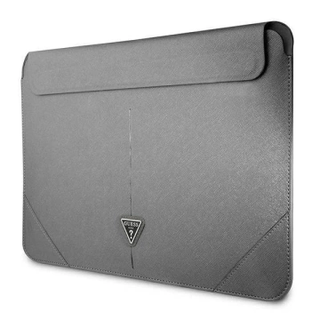 Guess Sleeve GUCS14PSATLG 13/14" srebrny /strieborne Saffiano Triangle Logo