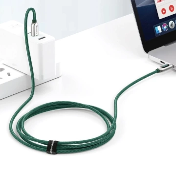Baseus USB Type C kabel - USB Type C 100W (20V / 5A) Power Delivery s měřičem výkonu obrazovky 2m zelený (CATSK-C06)