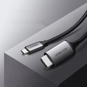 Uzelený kábel HDMI - USB Typ C 4K 60 Hz 1,5 m čierno-sivý (MM142 50570)
