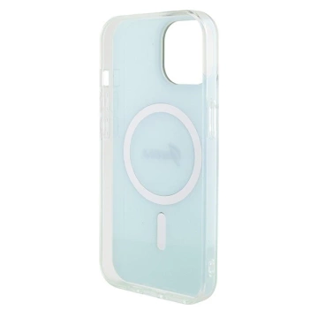 Etui Guess GUHMP15SHITSQ pro iPhone 15 6,1" turkusově/tyrkysové pevné pouzdro IML Iridescent MagSafe