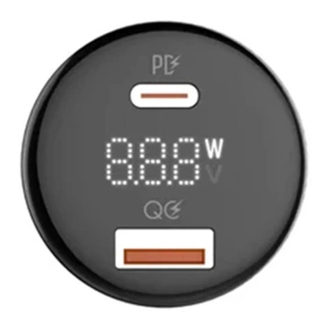 LDNIO C101 Car Charger, USB USB-C, 100W USB-C to USB-C Cable (Black)