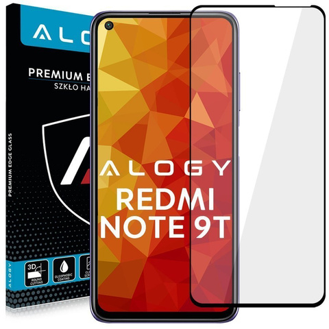 Alogy Glass Full Glue case friendly for Xiaomi Redmi Note 9T Black