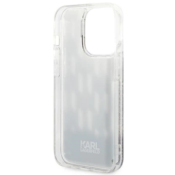 Etui Karl Lagerfeld KLHCP14XLMNMK na iPhone 14 Pro Max 6,7" pevný obal Liquid Glitter Monogram černá/černá
