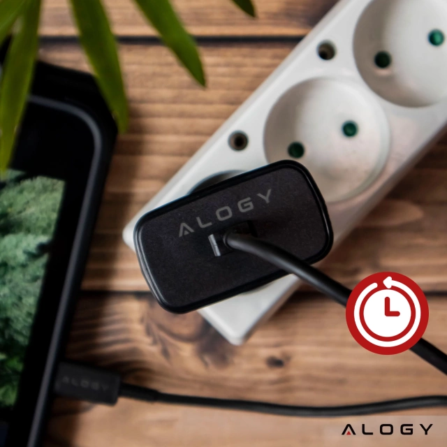 USB-C typ C PD Premium nástěnná nabíječka rychlá 45W 3A kabel typu C 1M Alogy černá