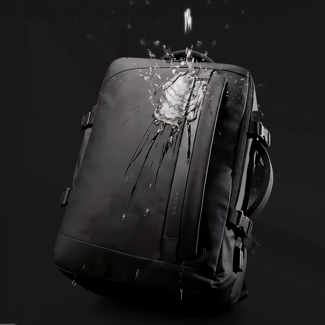 Bange voděodolný batoh taška na notebook 15,6" cestovní 47x31x20 cm do práce školní letadlo pánské dámské s USB portem Černá