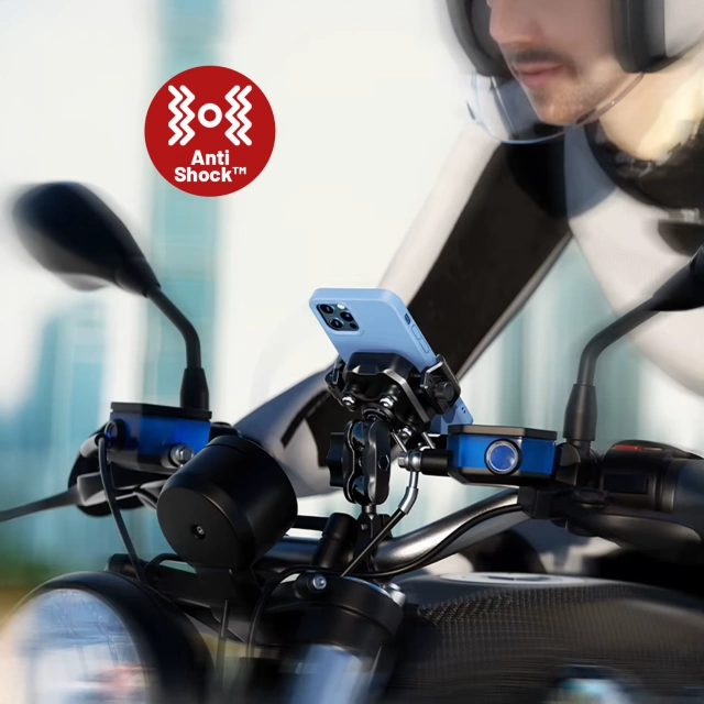 Uchwyt Motocyklowy Rowerowy na kierownicę KEWIG M33-C1 na telefon z systemem przeciwwstrząsowym na motor quada skuter Czarny