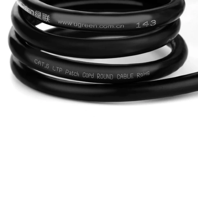 UGREEN Ethernet-Verlängerungskabel RJ45 Cat 6 FTP 1000 Mbit/s 2 m schwarz (NW112 11281)