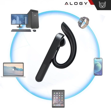 Alogy Earphone Bluetooth headset pre telefón, vodotesný IPX4, na hovory, čierny