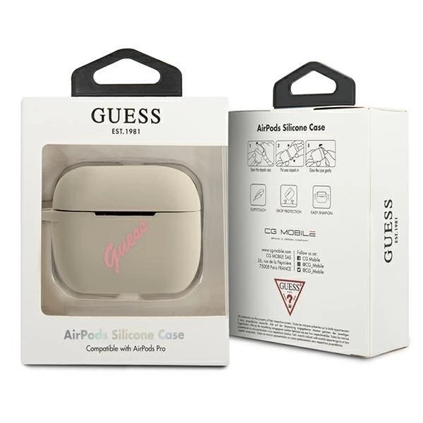 Guess GUACAPLSVSGP AirPods Pro Abdeckung grau rosa / grau rosa Silikon Vintage