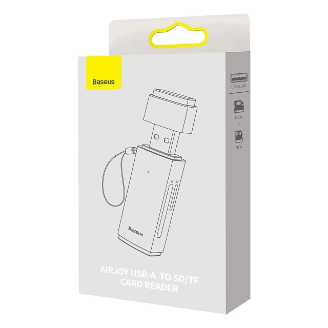 Baseus Lite Series adaptér SD / TF USB čítačka kariet sivá (WKQX060013)