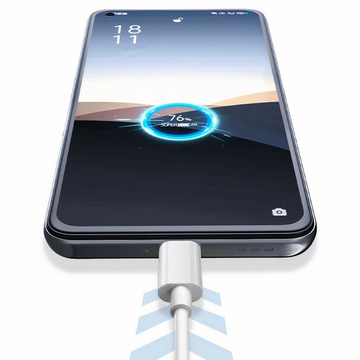 Oppo DL136 Supervooc Superschnelles USB-auf-USB-C-Typ-C-Kabel, 65 W, 1 m, Weiß