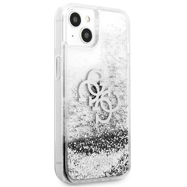 Guess GUHCP13SLG4GSI iPhone 13 mini 5,4" srebrny/silver Hardcase 4G Big Liquid Glitter