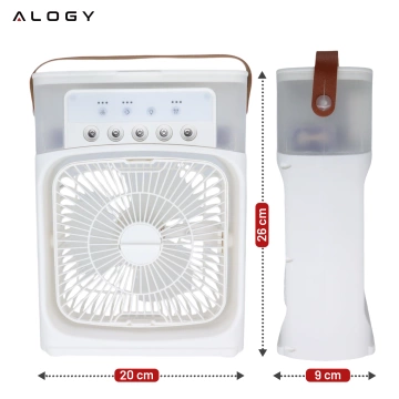 Schreibtischventilator, Standventilator, kleiner Umwälzventilator mit Clip, kabelloser Handventilator, 500 mAh, USB-C, Alogy White