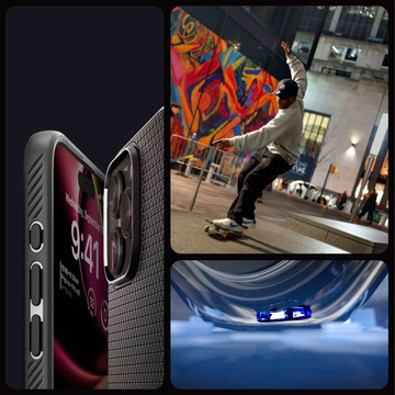 Case for iPhone 15 Pro Max Spigen Liquid Air Case, housing, protective back, Matte Black Glass