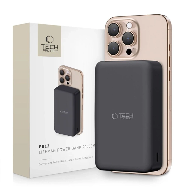 Зовнішній акумулятор Tech-Protect PB12 LifeMag 20000mAh MagSafe Black 15W