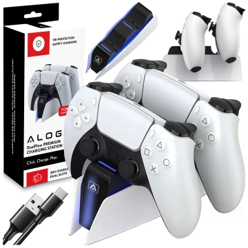 Подвійна док-станція для контролера PlayStation 5 PS5 Pad White