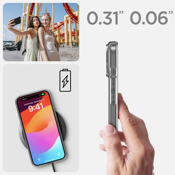 Case for iPhone 15 Plus Spigen Liquid Crystal Case Protective Phone Cover Transparent Clear Glass