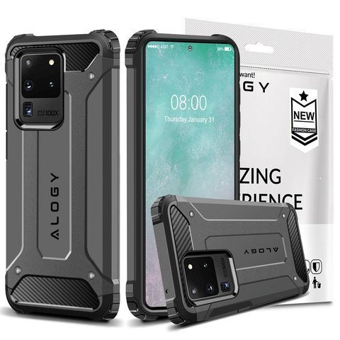 Puzdro Alogy Hard Armor pre Samsung Galaxy S20 Ultra šedé