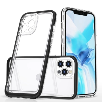 Прозорий чохол 3в1 для iPhone 12 Pro Max case gel cover with frame black