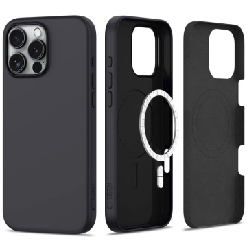 Silikónový kryt Tech-Protect MagSafe, matný, pre iPhone 16 Pro Max, čierny