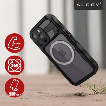 Vodotesné puzdro Alogy HydroArmor™ IP68 s priehľadným zadným pancierovým krytom 360 pre MagSafe pre Apple iPhone 16 Pro Max
