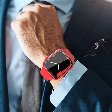 Prekrývacie sklo puzdra Alogy 2v1 pre Apple Watch 7 41mm Red