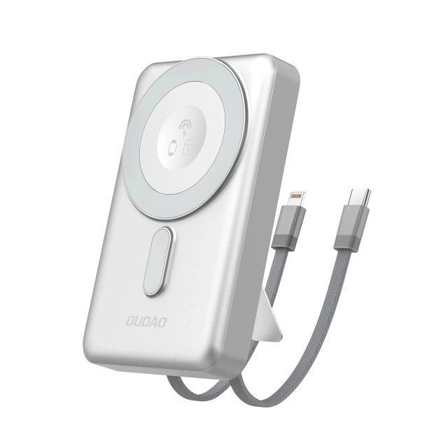 Powerbank Dudao K29 10000mAh 20W MagSafe Kable Podstawka Srebrny