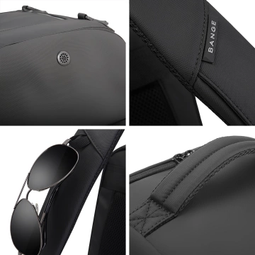 Bange Waterproof Backpack for Laptop 15.6" City Travel 45x30x16 cm for Work Airplane Men's Women's with USB Port Black