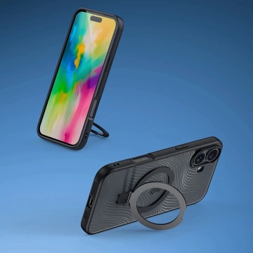 iPhone 16 Dux Ducis Aimo Mag Case with MagSafe and Stand - Black